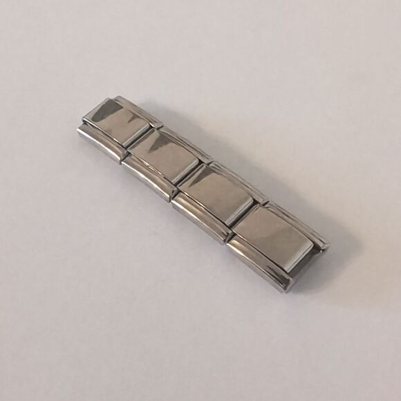 Four Blanks Italian Link Stainless Steel Charm for Nomination Style Bracelet - Picture 2 of 4